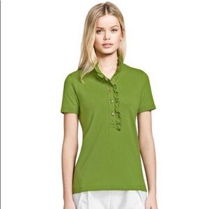 Tory Burch Green Fitted Polo Button Down Shirt